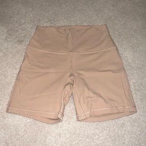 Lululemon Align (double layered) Bike Shorts- Size 8 and a tan color